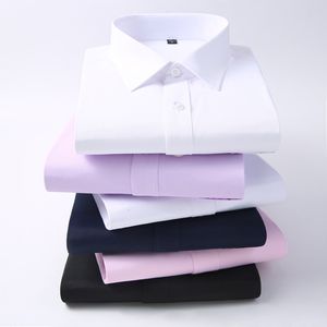 Camisas casuais masculinas de manga longa camisa de manga primavera de cor sólida cor de cor do escritório formal masculina camisa de vestido pl mais tamanho camisa masculina química 7xl 230329