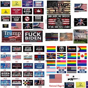 Banner Flags 280 Designs Direct Factory Rainbow Lgb Flag 3X5 Ft 90X150 Cm Lets Go Brandon Save America Again Trump For 2024 Presiden Dhdah
