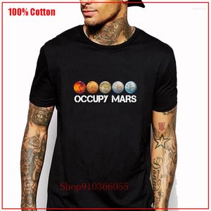 Męskie koszule 2023 Spersonalizowane krótkie rękawy Okupuj Mars Black Men Ubranie Summer