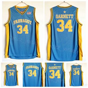 Farragut High School Kevin Garnett Jerseys 34 Basketball Shirt College All Stitched Team Color Blue For Sport Fans University Breattable Pure Cotton Men NCAA