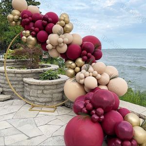 Altre forniture per feste di eventi 144 pezzi Kit ghirlanda di palloncini rosso vino bordeaux Palloncini rosa traslucidi fai-da-te Palloncino cromato Arco Decorazioni per feste di compleanno di nozze 230329