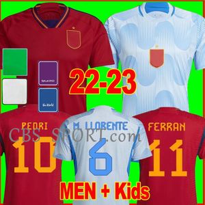 2022 Spanien Soccer Jerseys Espana Ansu Fati Asensio Morata F Torres Koke Gavi C Soler 22 23 World Rodri Cup fans Player Version Fotbollskjortor Män barnpaket uniform