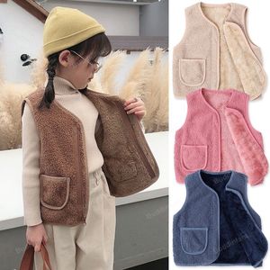 Gilet Neonata Ragazzi Gilet in pile Morbido Gilet caldo Autunno Inverno Giacca senza maniche per bambini Capispalla per bambini Cappotto per bambini 230329