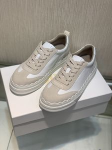 Kvinnor skor ch loe low-top sneakers paris snörning äkta äkta läder original boxplattform fairy sneakers kalvskinn bekvämt fan 35-39