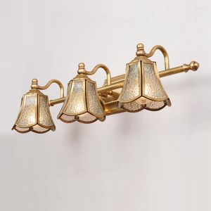 Lampa ścienna lustro szafka lustra lampka 52 cm E14 Złote dekoracje sypialnia łazienka do makijażu szklanki
