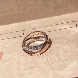 Brandneuer Designer Ring Modetri Farbe Drei Ring Paar Ehering für Frauen Luxus Sky Star Diamond Ring Schmuck Schmuck