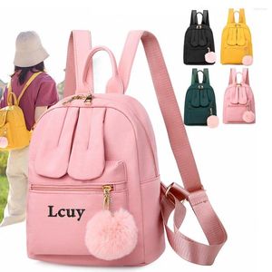 Backpack Custom Name Women's Cute Ear Schoolbag Personalized Embroidered Student Supplies