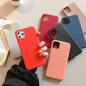 Candy Color Telefon Case na iPhone 14 13 12 11 Pro XS Max XR x 8 7 6s 6 Plus SE 5 5S Silikonowe obudowy Soft TPU Matowe tylne pokrycie Ochrona miękkiej skorupy