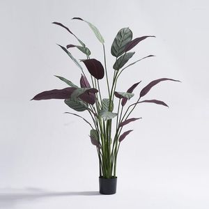 Flores decorativas Planta artificial Pena de folhas de folhas falsas para decoração de sala de estar decoração moderna