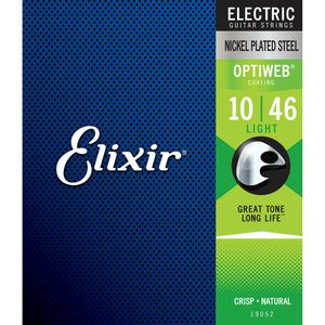 Elixir 19052 OptiWeb Coating Strings de guitarra elétrica Light Single Set 10-46