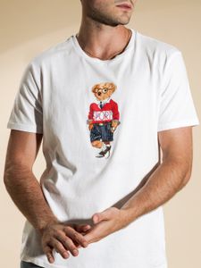 Camisetas masculinas o mesmo Mens Polos T-shirt Little Bear Print Crew Neck T-shirt de manga curta S-3xl