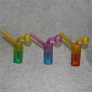 Mini Cam Yağı Brülör Bong Recycler ile Su Boruları Dab Rig El Bongs Kalın Pyrex Heady Cam Nargile Kül Catcher