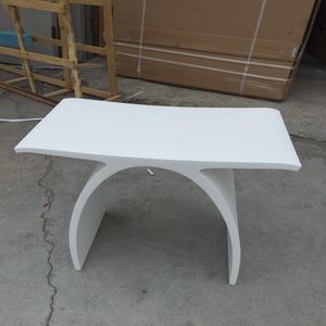 New Matte Modern Curved Design Bathroom Seat Shower Enclosure Stool Matt White Acrylic Solid Surface Sauna Chairs WD11112689