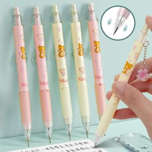 Urso fofo 0,5/0,7 mm Lápis mecânicos 2B Crianças automáticas Ferramenta de escrita Kawaii Stationery School Office Press Pens