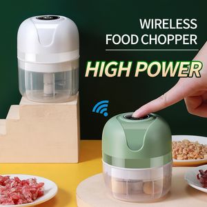 Fruit Vegetable Tools Electric Food Garlic Masher Mini Chopper Chili Meat Ginger Machine USB Charging Blenders Kitchen Gadgets 230329