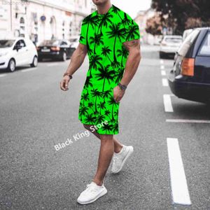 Men's Tracksuits Summer Summer Colorful Maple Sets Sets Men Sports jogging Breathable Trethsuit Suit de traje 3D Casual All Match Roupas 6xl W0329