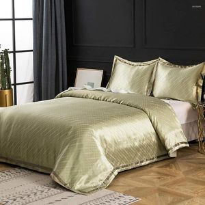 Sängkläder sätter Simpleopulens Set Bambu Cotton Sateen Silk dubbelsäng Linnar King Size Podwase Däcke täcke täcke