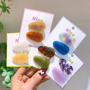 2023 New Sweet Girl Princess Hairpins Hair Accessories Korean Children's Fashion Simple Acetate Water Drop Hair Clip Headwear