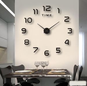 Relógios de parede 3D Número do espelho adesivos de relógio de parede 40 cm Design moderno Relógios digitais de parede digital para arte de arte de arte em casa Relógio de decoração 230329