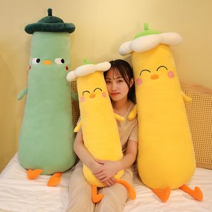 Divertente pollo lungo striscia peluche letto a pelo morsetto gamba kawaii morbido cuscino da tiro carino invia ragazze