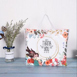 Gift Wrap D&P 50Pcs Clothing Plastic Carry Bag Lovely Thank You Shopping Bags Party Favor Thicken Wedding Loop Handle