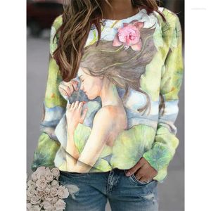 Women's Hoodies 2023 3D Hand-painted Girls' Digital Printed Sweater Fresh Trend Foreign Trade Women's Clothing In Europe An