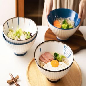 Miski Ramen Bowl Japoński w stylu Japońskim wygodnym makaronem gospodarstwa domowego Bambusa duża zupa ceramiczna