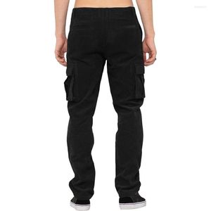Men's Pants Man Casual Corduroy Cord Joggers Cargo Loose Pocket Workout Trousers Straight Multi Baggy