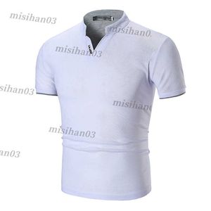 Мужские летние футболки Polos сплошные воротнички поло в вершине новичка в рубашках и блузских спортивных костюмах Негабаритная уличная одежда дешевая бренда одежда Y2303