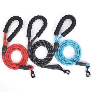 Multicolor Reflective Durable Dog Leashes Training Running Medium Large Dogs Collar Leash Labrador Rottweiler Lead Rope Soft Padded Anti-slip Handle HY0020