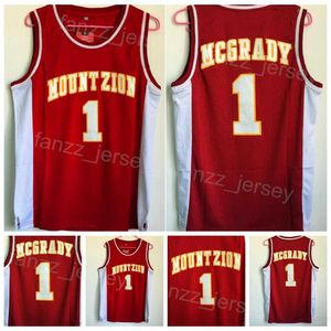 Jerseys de Tracy McGrady 1 Wildcats Mountzion High School Basketball Shirt College para fãs de esportes Universidade da equipe respirável cor vermelha pura algodão costurado homens ncAA