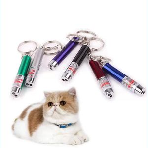 Cat Toys Mini Kırmızı Lazer İşaretçi Kalem Komik LED Işık Pet Anahtarı 2 in1 Tease Kediler Damla Dağıtım Ev Bahçe Malzemeleri DHBJ5