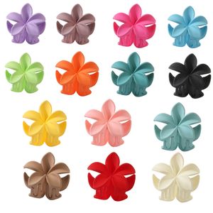Korea Flower Shape Hair Claw Ribbon Candy Solid Color Clip for Women Girls Barrette Crab Ponytail Hairpins Bath Barrette Headwear S2016