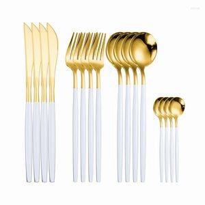 Dinnerware Sets Pink Gold Stainless Steel Cutlery Tableware Set Complete Spoon Fork Forks Knives Spoons Kitchen