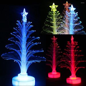 Juldekorationer Söt färgglada LED -fiberoptiska Nightlight Tree Lamp Light Children Xmas gåva för barn Kvinnor Girls