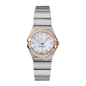 Top Women Dress Watches 28mm elegante aço inoxidável Rose Rose Rose Rose Rose Moda Lady Rhinestone Quartz Watches2711