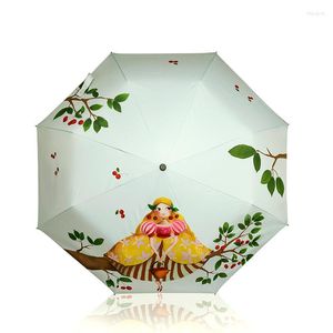 Umbrellas Women Anti-uv Rain Summer Parasol Sunny And Rainny Umbrella Art Painting Paraguas Gift For Girl