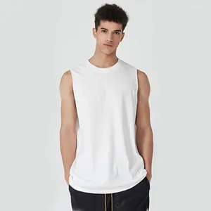 Erkek Tank Tops MRMT 2023 Marka 180g Katı Pamuklu Kolsuz T-Shirt Athleisure Fitness Erkek Tshirt için Erkekler Temel Günlük Yelek