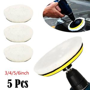 Protetores de veículos 5pcs Almofada universal de polonês de carro 3/4 polegadas para M14/M16 Máquina de lã macia de lã de enceramento do kit de polimento Polhero corporal Discos de limpeza