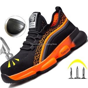 Dress Shoes Mens Safety Men Steel Toe Work Sneakers Puncture Proof ing Male Boots Breathable Protective 230329
