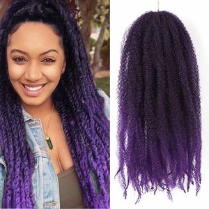 Marley Kinky Soft Braids Hair ombre 1b roxo marley crochet cabelos sintéticos afro molhos com massa encaracolada