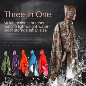 Rain Wear Raincoats 3 In 1 Outdoor Military Waterproof Raincoat Rain Coat Men Raincoat Women Awning From The Rain Motorcycle Rain Poncho Picnic Mat 230329