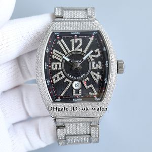 Neue Uhr Vanguard V45 SC DT Miyota Automatik Herrenuhr schwarzes Zifferblatt Diamant Armband Mode 44 mm Datum Herren Sportuhren 3 Farben