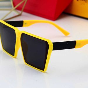 F Letter Occhiali da sole fund New Fashion Yellow Large Frame Occhiali da uomo e da donna a gamba larga all'avanguardia