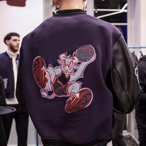 Mens Jackets Varsity Jacket OFFS Bulls Basketball Co-Branded Baseball Uniform Embroidered Retro Trend Jacket Coat fashion fashionable