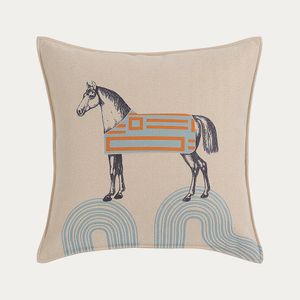 Stampa fronte-retro in velluto super morbido di lusso classico Segnaletica Fodera per cuscino del divano Horse 45 * 45cm Decorazione domestica 2023070914