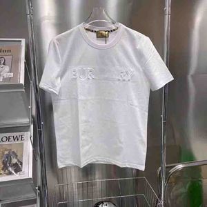 Herr t-shirt designer skjortor rund hals kort ärm tröja 3d brev präglad stål stämpel bomull överdimensionerad tee size m-5xl