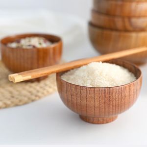 Miski drewniana miska zupa sałatka z makaronem ryż japoński pojemnik Rozmiar naczynia stołowego dla dzieci kuchnia