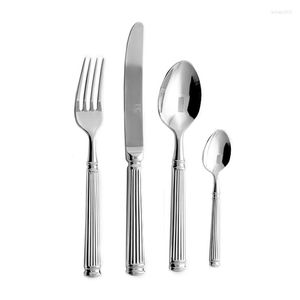 Dinnerware Sets Complete Kitchen Tableware Fork And Spoon Stainless Steel Utensils Set Knife Dinner Plate Cutlery Accessories For