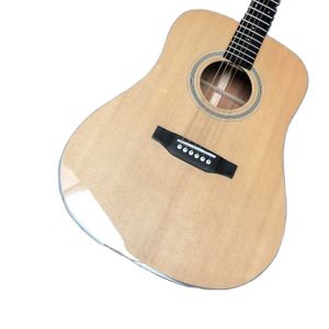 Lvybest Custom Solid Fichte Top Dot Griffbrett Marker Dreadnought D18S Akustikgitarre